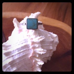 Turquoise and sterling ring